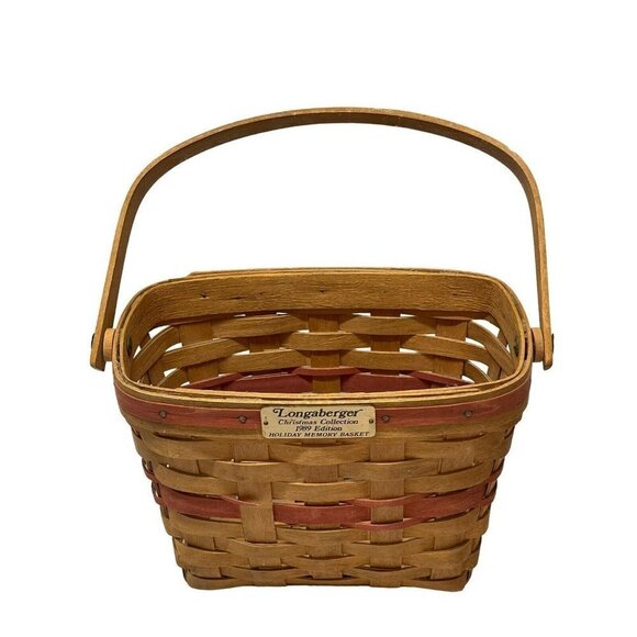 Longaberger Christmas Collection 1989 Edition Red Holiday Memory Basket - Picture 1 of 12
